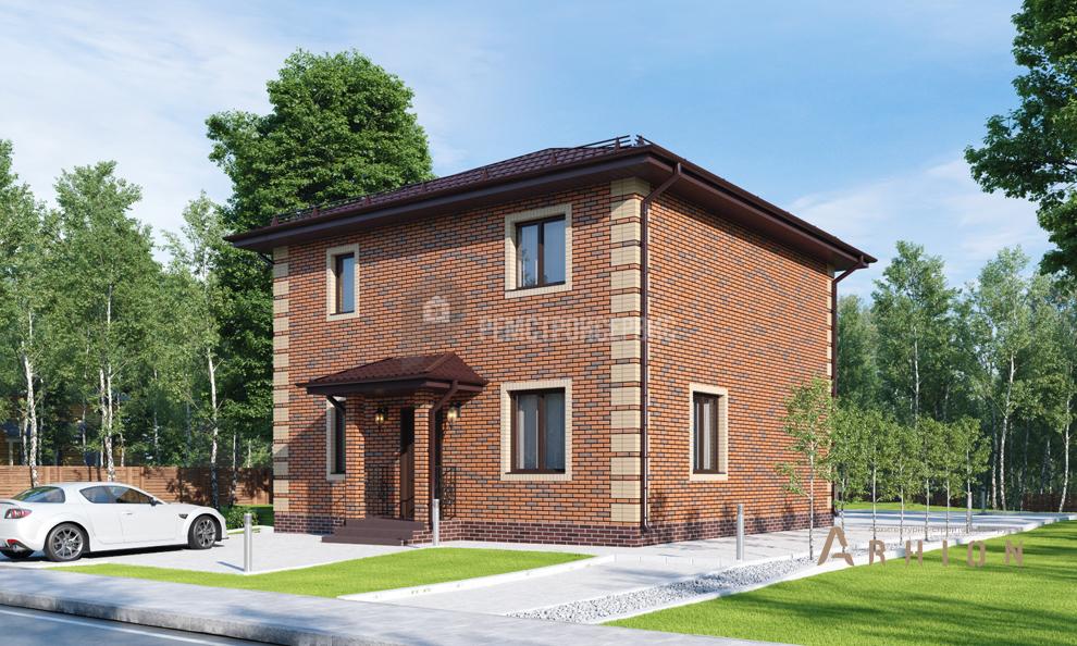 4. Проект двухэтажного дома в современном стиле с четырехскатной, t-75-01, площадью - 120 кв